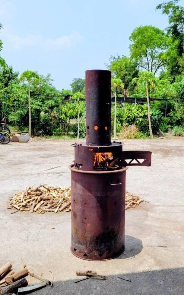 Biochar production from branch clippings